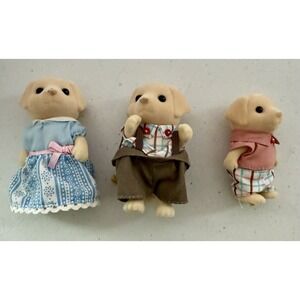 Sylvanian Calico Critters Yellow Labrador Retriever Dog Family Set Of 3